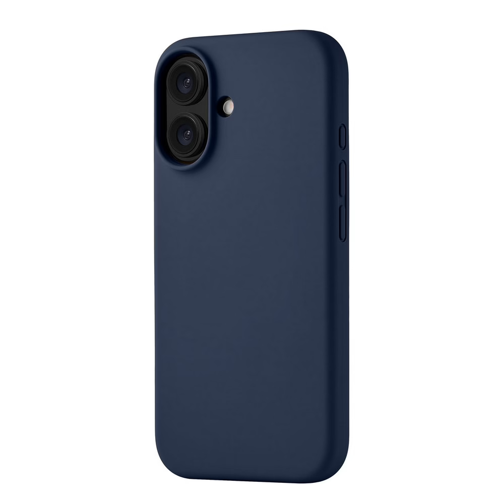 Чехол защитный uBear Touch Mag Case iPhone 16,силикон, софт-тач, темно-синий